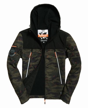 Superdry Softshell Camo Hybrid Férfi Kabát Khaki/Camo | JGQNH7680